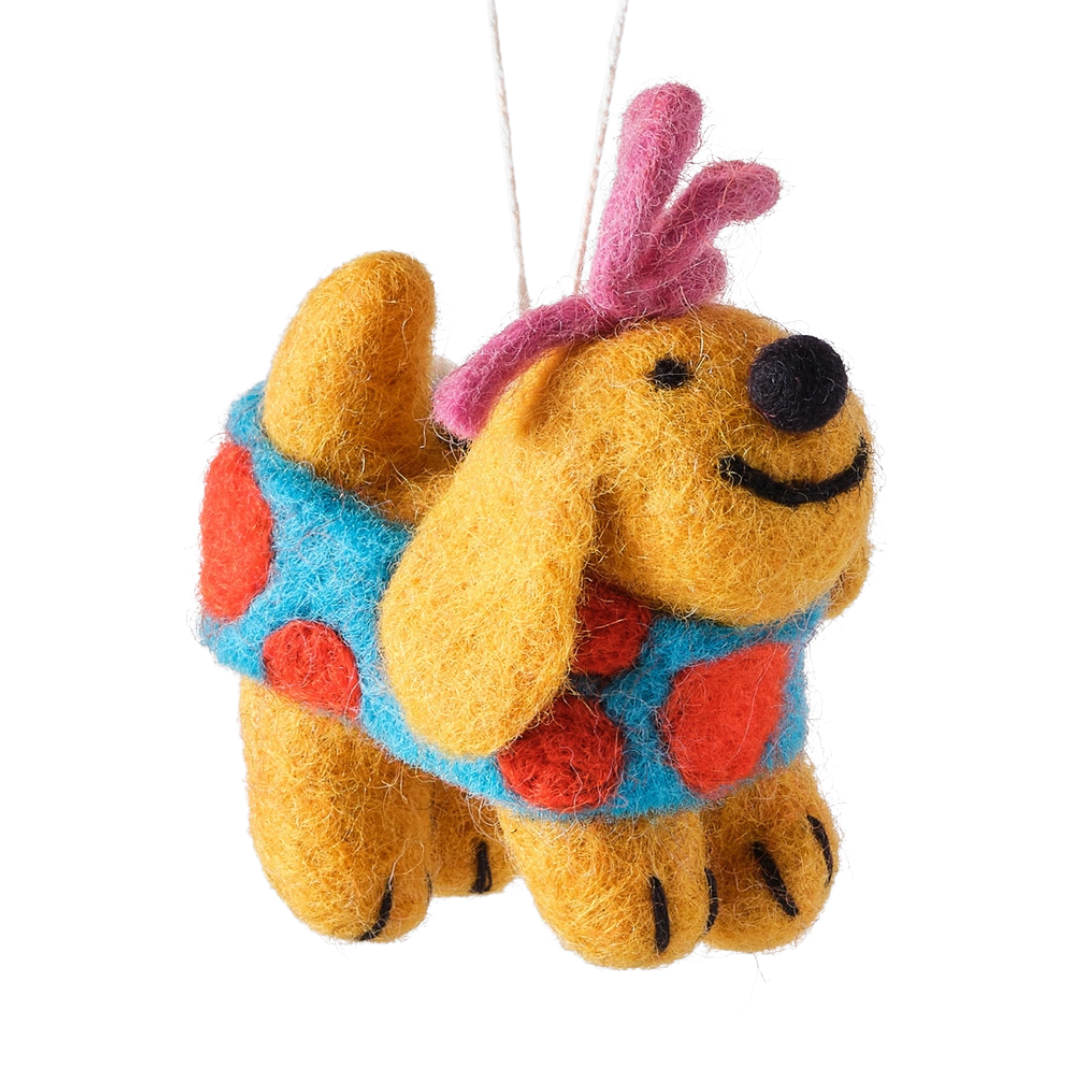 Wrap Dog Hanging Felt Decoration