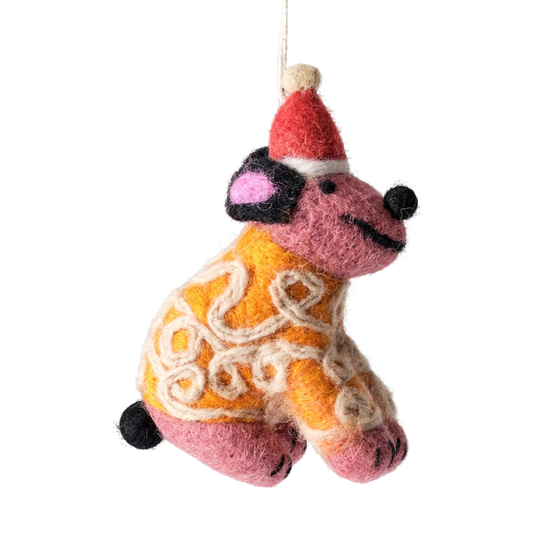 Festive Dog Hanging Felt Decoration