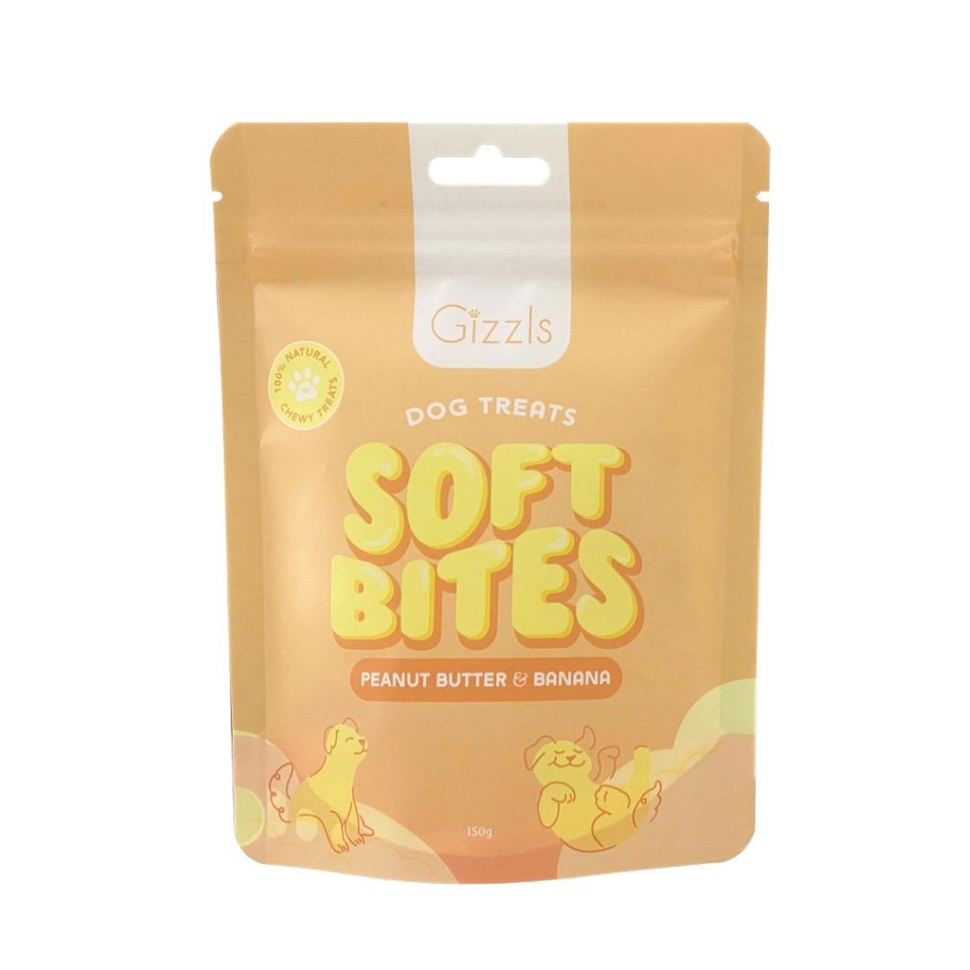 Gizzls Soft Bites Peanut Butter & Banana Dog Treats