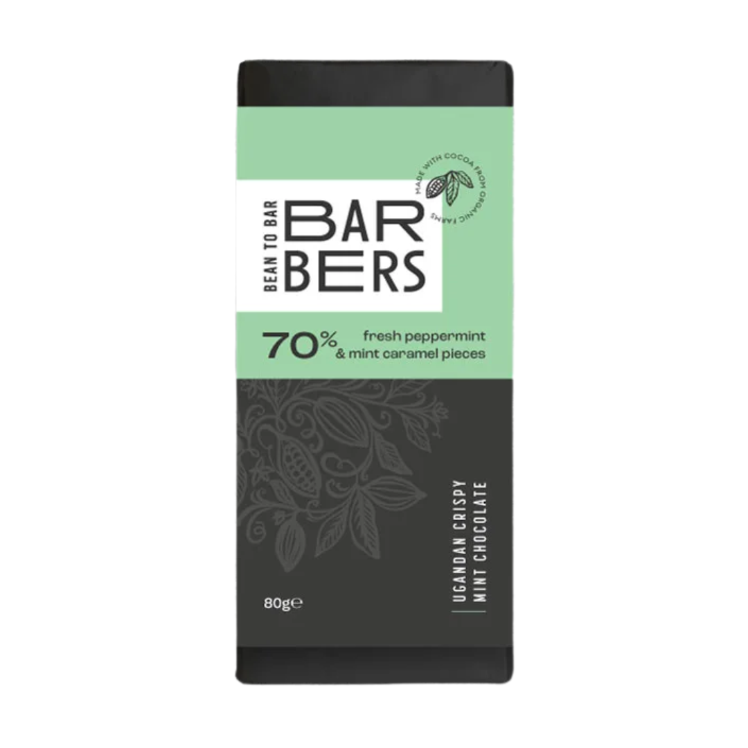 Barbers Ugandan Crispy Mint Chocolate 70%
